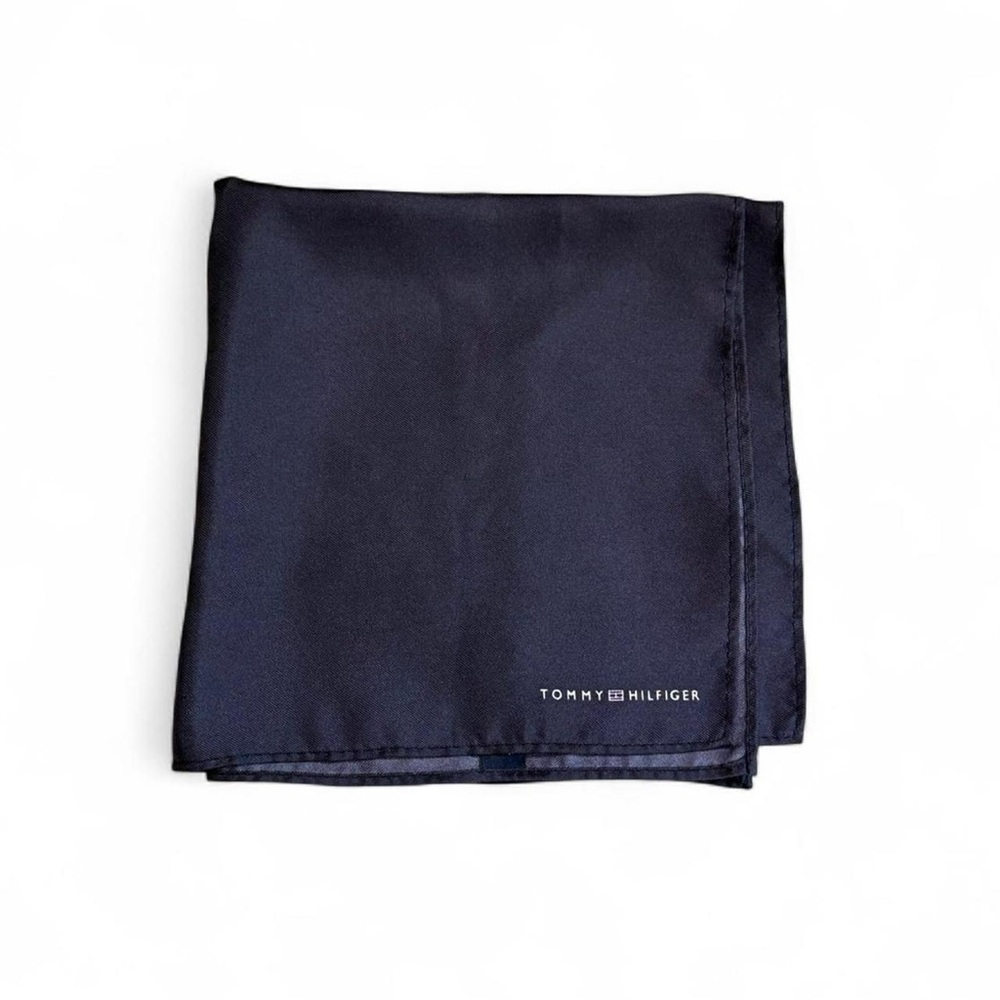 Tommy Hilfiger 100% Silk Navy Blue Pocket Square